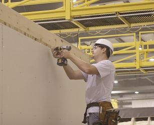 Homeway Homes Framing Walls Inside Factory