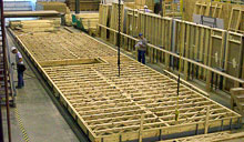 The Floor Build Station in our central Illinois Modular Home Building Facility.