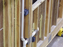 The Rough Plumbing/Electric Station in our central Illinois Modular Home Building Facility.